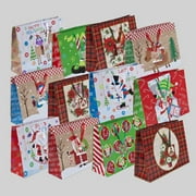 GIFT BAG XL XMAS HORIZONTAL 12AST PRINTS 12.75 X 15.75 X 6, Case Pack of 72
