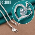 thumbnail image 1 of Deng-collar con colgante de corazón de circón AAA para mujer, de Plata de Ley 925, cadena de 16-30 pulgadas, joyería de compromiso de boda, 1 of 2