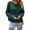 Green L, variant on Women Knitting Sweater Hooded Raglan Long Sleeve Star Pattern Pullover Hoodie Front Pocket Loose Fit Sweater Tops