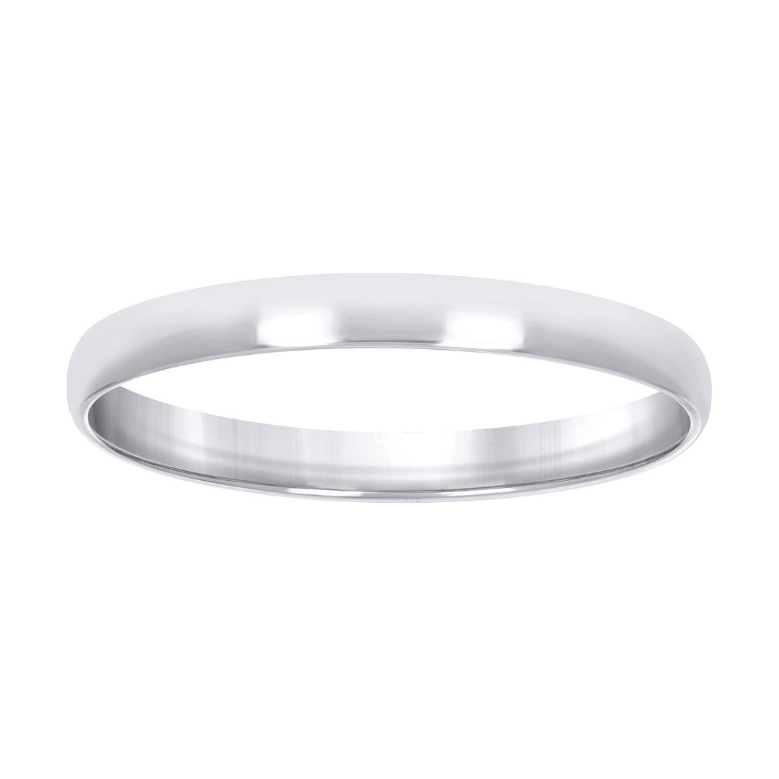 10k White Gold Mens Womens Unisex Wedding Band Regular Fit 2mm Size 7 Wedding Band for Men