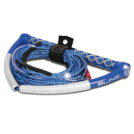 AIRHEAD AHWR-13BL Bling Spectra Wakeboard Rope 75' Blue 5-Section Boat Lake