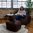 thumbnail image 5 of Big Joe Nestle Large Bean Bag Chair, Espresso Blazer, Vegan Leather, 4 Feet, 5 of 9