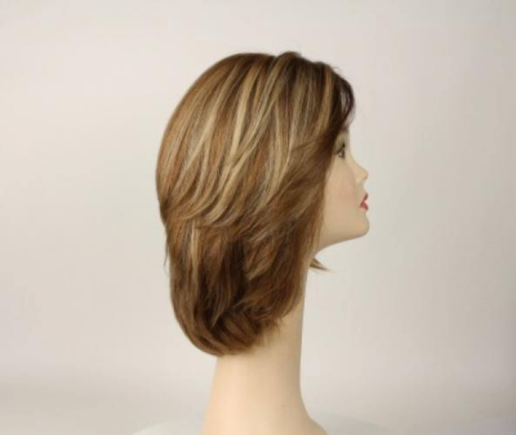 European Human Hair Freeda Wig Regina Blonde With Highlights Multi-Directional Skin Top Size L