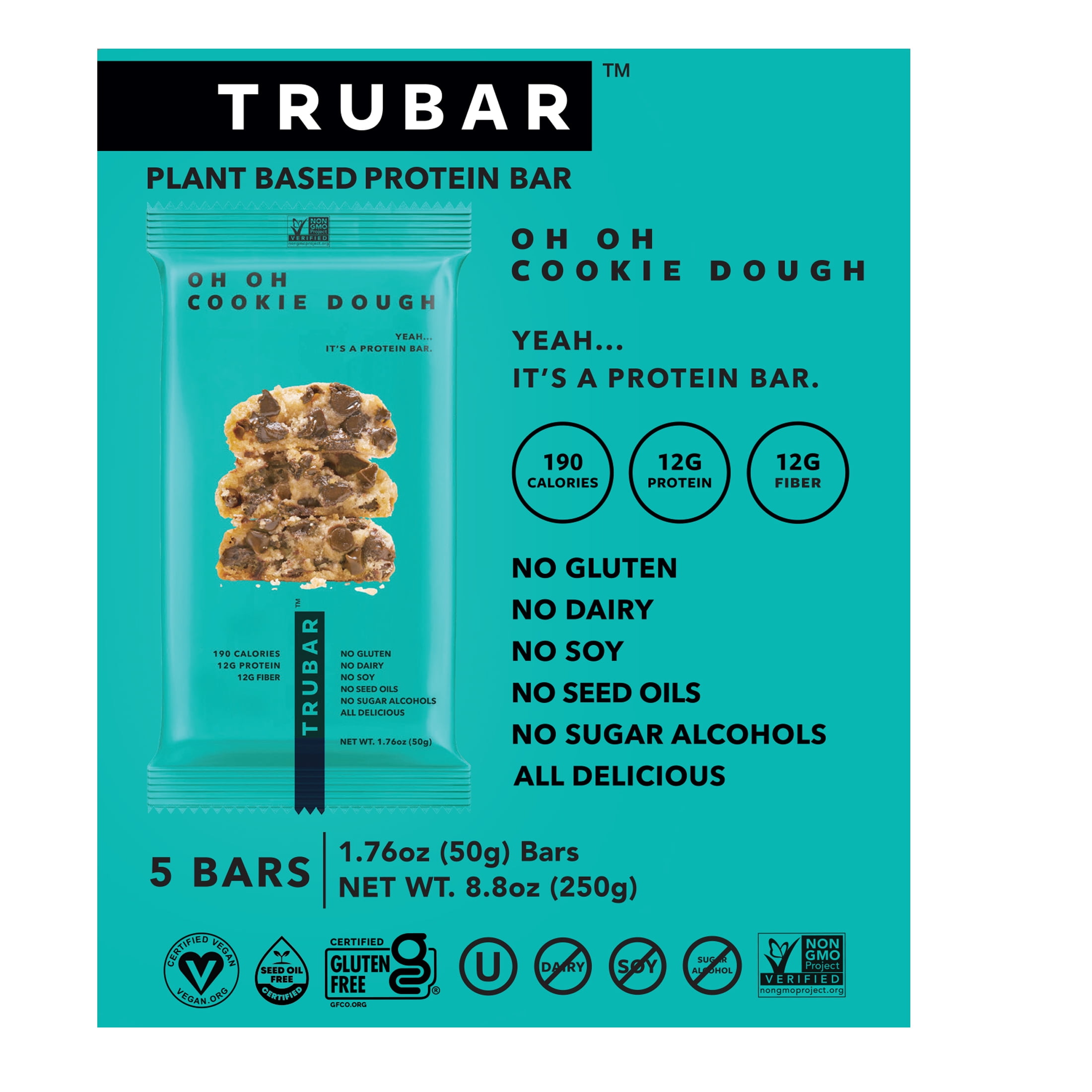 2 pack TRUBAR Protein Bar, OHHH Cookie Dough, Plant Based