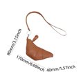 thumbnail image 2 of Mini bolso de croissant para mujer Mini bolsa de cuero PU para viajes al aire libre Marrón, 2 of 4