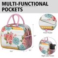 thumbnail image 6 of Lunch Bag Lunch Box for Women Reusable Insulated Lunch Cooler Bags,Large Capacity for Work Travel Picnic,Water-Resistant Pioneer Colorful Floral Lunch Tote Bag Gifts for Woman Mom Pink, 6 of 6