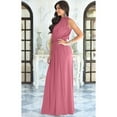 thumbnail image 2 of KOH KOH Long Sleeveless Bridesmaid Wedding Party Guest Summer Flowy Casual Brides Formal Evening Sexy Halter Neck Maxi Dress Gown For Women Cinnamon Rose Pink XXXX-Large 26-28 NT012, 2 of 6