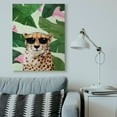 thumbnail image 2 of Stupell Industries Fashion Cheetah Funny Flower Tropical Painting Canvas Wall Art by Ziwei Li, 2 of 6