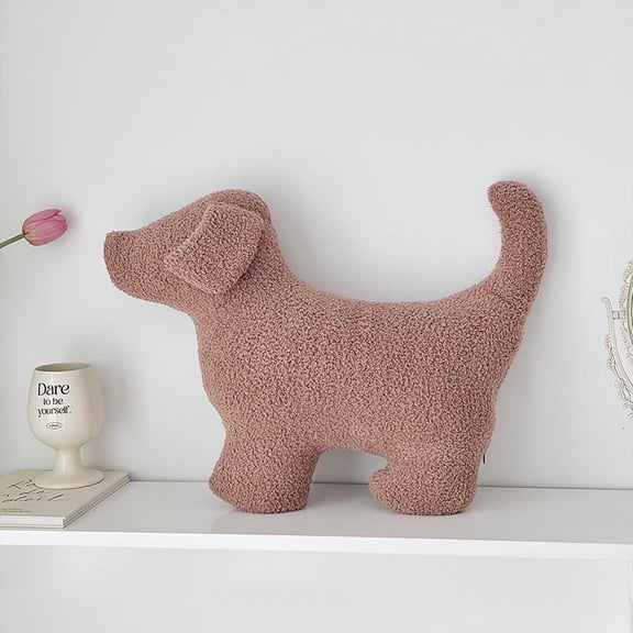 Brown Dog Shaped Pillow,Soft Throw Pillows Aesthetic Decorative Pillows for Bed Sofa Couch Home Decor,48*35CM