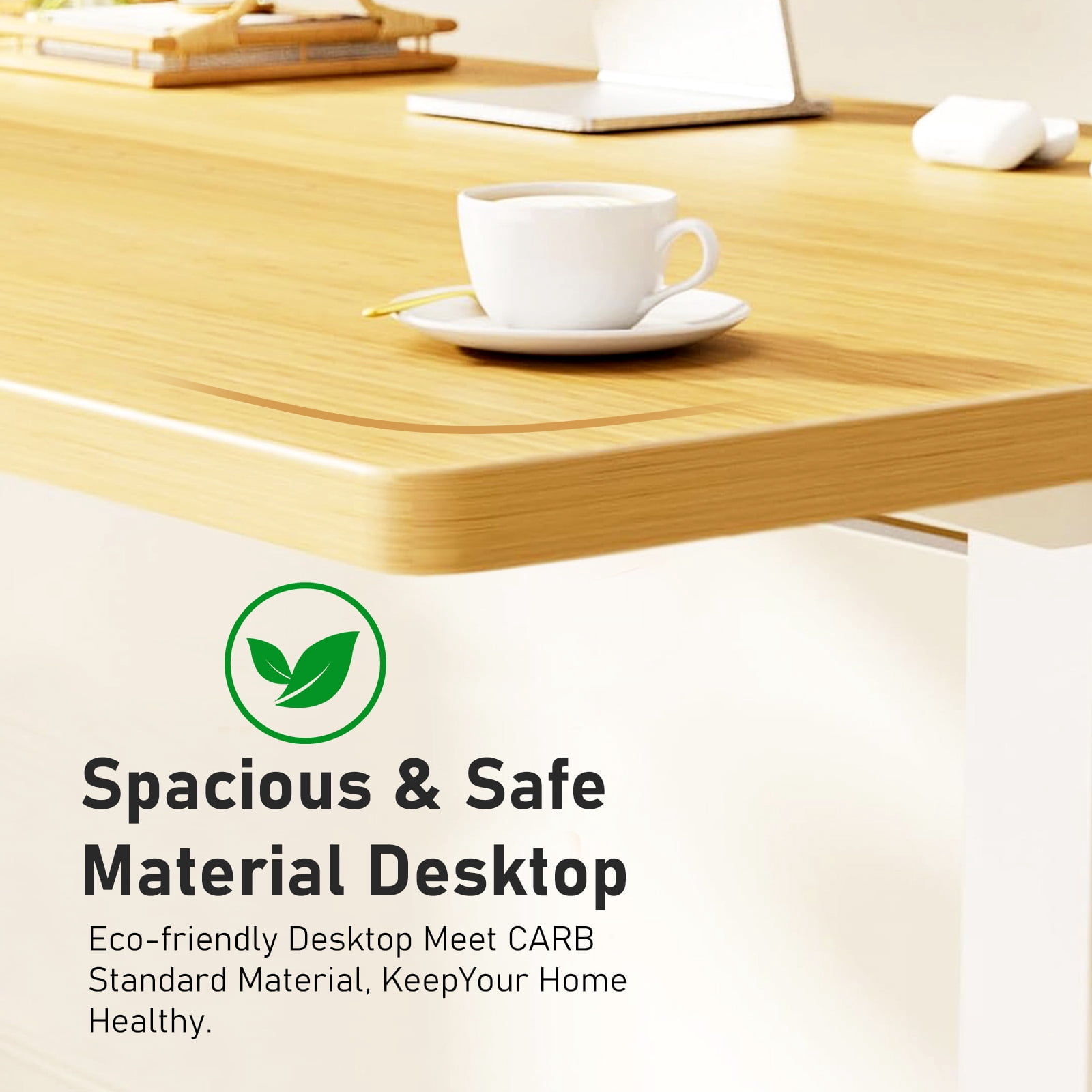 40" x 24" Electric Height Adjustable Standing Desk with Memory Presets, Ergonomic Sit-to-Stand Desk for Home Office, Natural