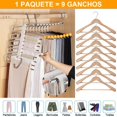 thumbnail image 2 of Perchas Multifuncionales Tipo S de 9 Niveles, Acero Inoxidable, Plegables y Antideslizantes, Ahorro de Espacio, Organizador para Pantalones, Faldas y Bufandas, 2 of 5