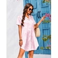 thumbnail image 3 of EKOUAER Button Down Nightgowns for Women Short Sleeve Sleep Shirt V Neck Nightshirt, 3 of 6