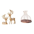 thumbnail image 1 of Escultura de ciervo, estatua de reno, adorno de mesa, soporte de metal, decoración de resina, ideal para regalar o decorar restaurantes., 1 of 8
