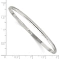 thumbnail image 3 of White Sterling Silver bracelet Bangle 7.5 in 3 mm 3mm Solid Polished Plain Slip-On, 3 of 3