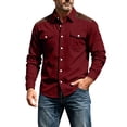 thumbnail image 3 of Button Down Shirt for Men Solid Color Long Sleeved Button Up Lapel Casual Business Shirt for Daily Wear, 3 of 8