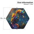 thumbnail image 2 of Bingfone Vintage Neon Seahorse Underwater Realm Leather Drinks Coasters with Set of 6,Suitable for Home Kitchen,Coffee Cup Coasters Home Gift, 2 of 7