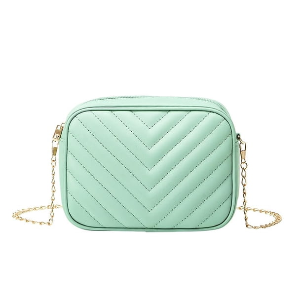 Bolso pequeño cruzado de cuero PU mini cartera verde aqua