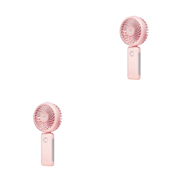 Inteprter mini ventilador de mano eléctrico usb 3 modos ventiladores ajustables refrigeración de mano personal viaje al aire libre rosa / Rosa/Nebulización/Abanico 2Conjunto