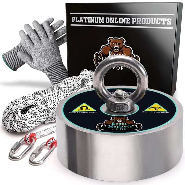Kit de pesca magnético Platinum Online Products, tirón de 3600 libras
