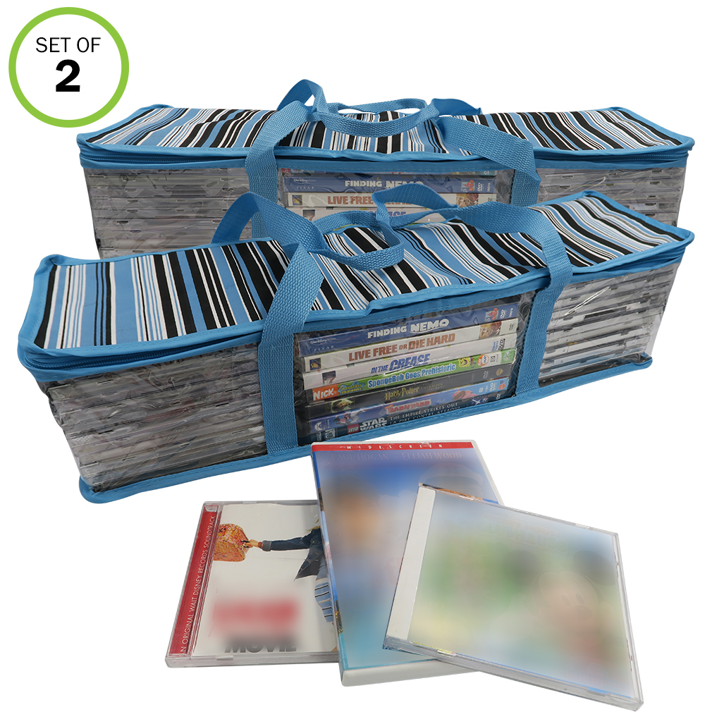Evelots CD/DVD Storage Bag2 in 1Hold 48 CDs & 16 DVDs TotalBlue