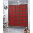 thumbnail image 4 of Christmas Shower Curtain Red Green Plaid Shower Curtains for Bathroom Decor Xmas Buffalo Checkered Christmas Decoration Bath Curtains Sets with Hooks Waterproof, 36x72 in, 4 of 6