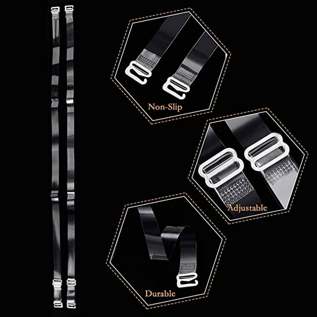 3 Pieces Invisible Clear Bra Straps Adjustable Replacement Straps Detachable Non-Slide Strap Non-Slide High Elasticity Belt Women Strapless Accessories