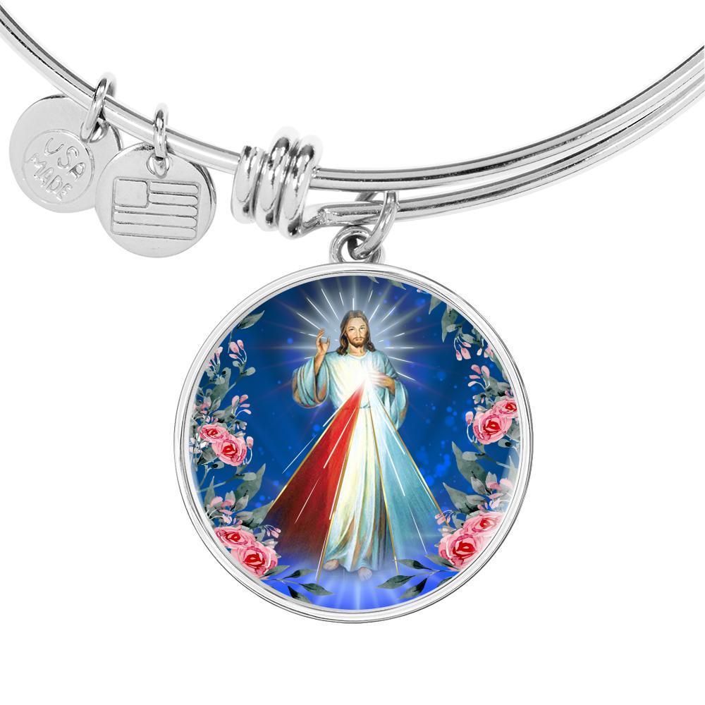 Express Your Love Gifts Divine Mercy Catholic Prayer Bracelet Bangle