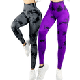 thumbnail image 1 of Set De Dos Leggings Deportivos Tie-Dye Mujer para Yoga y Gym Comodidad y Estilo, 1 of 5
