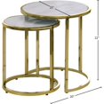 thumbnail image 4 of Meridian Furniture Massimo Contemporary Marble End Table in Gold, 4 of 4