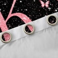 thumbnail image 4 of Homewish Initial K Letter Black Out Curtains, Black Pink Sequin Print Curtains Pack of 2 (42x63 Each), Romantic Butterfly Animal Bedroom Curtains, Black Out Curtains Decor, 4 of 6