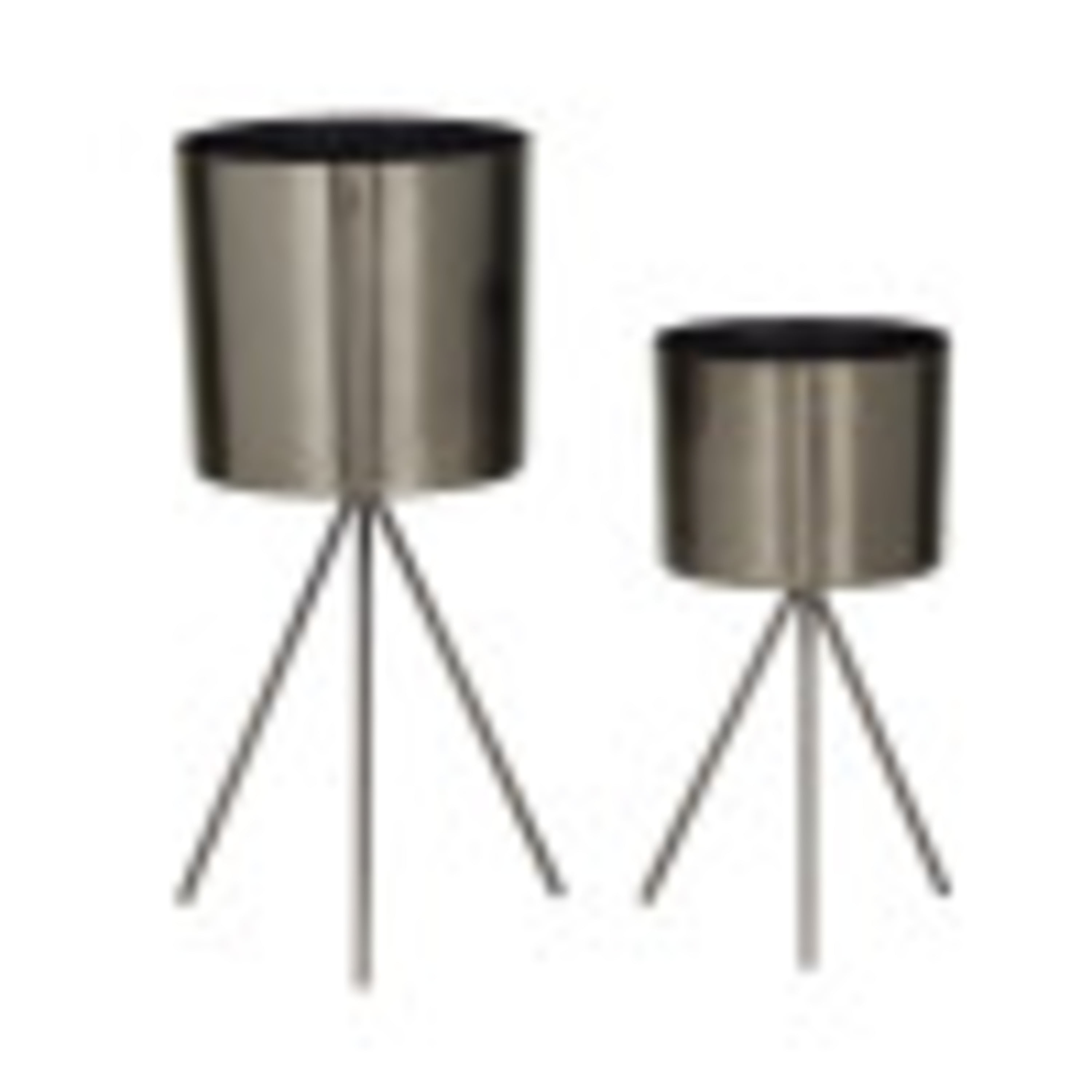 CosmoLiving by Cosmopolitan 12", 9"H Small Dark Gray Metal Planter with Removable Stand (2 Count)