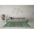 thumbnail image 3 of Ahgly Company Indoor Round Persian Turquoise Blue Traditional Area Rugs, 5' Round, 3 of 4