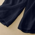 thumbnail image 4 of WIZUTIZ Womens Linen Pants Capris Comfy Stylish Loose Wide Leg Beach Pants Stretch Elastic Mid Rise 3/4 Length Summer Pants Solid Drawstring with Pockets Sweatpants for Teen Girls Pull On Party Blue, 4 of 6