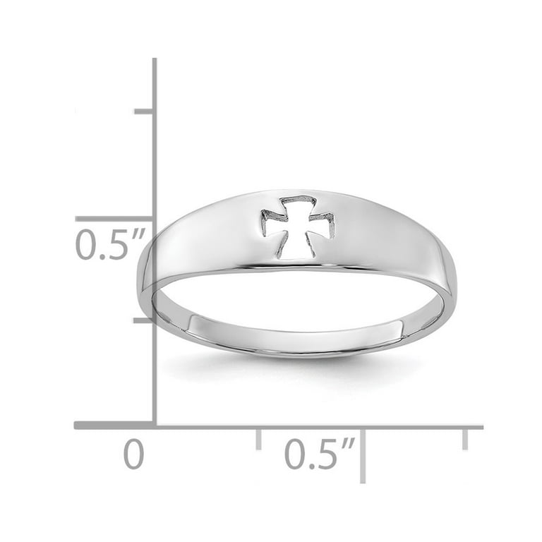 Faith Cross Ring Adjustable from sizes 3 to 6 Rhodium on Sterling Silver - Nontarnish Faith Cross Ring Adjustable from sizes 3 to 6 Rhodium on Sterling Silver - Nontarnish