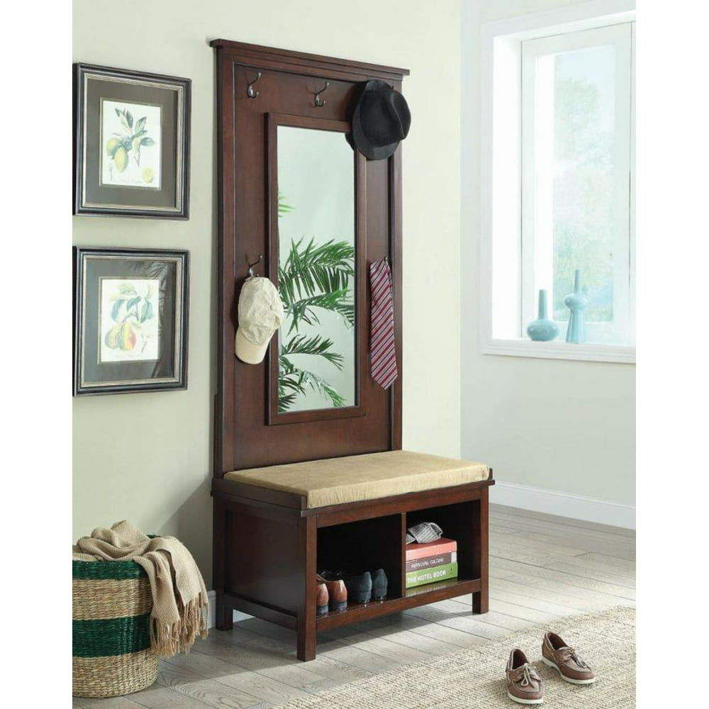 Hallway Entryway Hall Tree Bench Coat Rack Storage Shoe