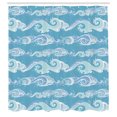 thumbnail image 2 of Ambesonne Nautical Shower Curtain, Sea Waves Ocean Splashes, 69"Wx75"L, Sea Blue Pale Teal, 2 of 4