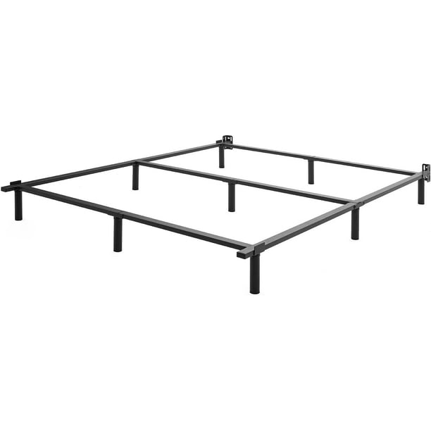 Metal Bed Frame King Black Metal Platform Bed 9Leg Base, Tool Free