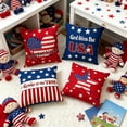 thumbnail image 4 of JeashCHAT 4th of July Pillow Covers 18"x18" Set of 4, Patriotic Red White Blue Throw Pillow Covers, American Flag Cushion Case for Memorial Day Outdoor Home Sofa Couch Decor, 4 of 6