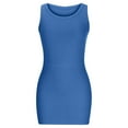 thumbnail image 4 of UPPADA Womens Ribbed Scoop Neck Sleeveless Tank Dresses Basic Bodycon Mini Dress Summer Slim Fit Tank Dress Sleeveless Bodycon Mini Dresses Blue,L, 4 of 7