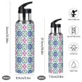 thumbnail image 2 of Yayeee 20oz Insulated Water Bottle Double Wall Stainless Steel with Flip Straw Lid, Navy Green Mosaic Pattern, 2 of 7