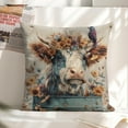 thumbnail image 6 of Garland Highland Cow Linen toss pillowcase decoration pillowcase gifting preferred 24x24 inch cushion cover 4 sets sofa pillowcase sofa bedroom living room car, 6 of 8