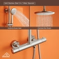 thumbnail image 3 of Boyel Living Thermostatic Rain Shower Faucet 9.5" Rainfall Shower Head with Handheld Shower,Brusheded Nickle, 3 of 7