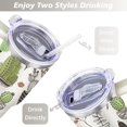 thumbnail image 5 of 40oz Watercolor Cactus Succulents Stainless Steel Flip Straw Tumbler Spill Proof Travel Cup Double Wall Vacuum Insulated Coffee Mug with Top Handle, 5 of 6
