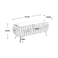 thumbnail image 4 of Comfort Stretch 42.13" Length Velvet Storage Ottoman Bench for Living Room,White Bedroom Bench with Entryway Storage Rectangular Upholstered Fabric Footrest Stool Padded Seat with Golden Metal Leg, 4 of 9