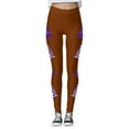 thumbnail image 3 of Weebloom Women Christmas Leggings Xmas Glass Printed High Waisted Lift Exercise Yoga Pants Coffee S, 3 of 5
