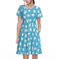 thumbnail image 1 of Balery Cute Healthy Teeth Vestidos sueltos de manga corta para mujer, vestidos de verano 2025, vestidos casuales de corte A con vuelo., 1 of 6