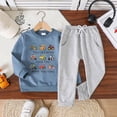 thumbnail image 2 of UAYOTSE Toddler Boy Clothes Baby Boys Fall Winter Outfits Long Sleeve Patchwork Sweatshirt Pants Set,Sizes 2-3 Years, 2 of 4