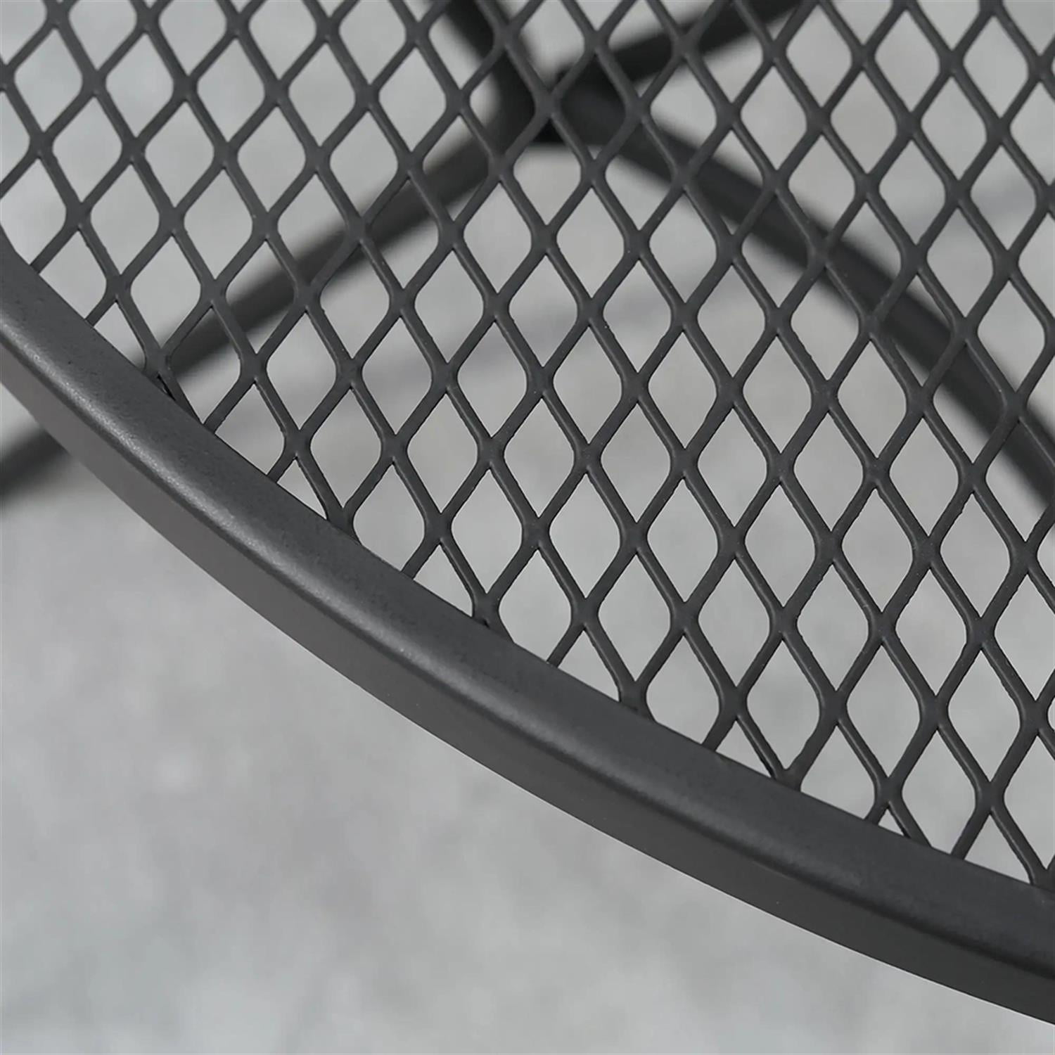 Demi Bonn 35" Outdoor Bistro Tables with French Cafe Style Round Fast Drying Metal Mesh Tabletop for Backyard, Lawn, Balcony, Porch, Black