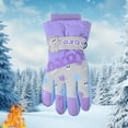 thumbnail image 2 of Splozh Toddler Kids Warm Winter Gloves Childrens Winter Gloves Cute Cartoon Gloves for Boys and Girls Thick Velvet Warmth Gloves Purple,6-8 Years, 2 of 4