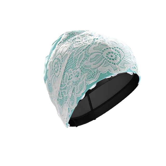 Sonducket Gorro de natación de cuero de encaje impermeable para mujeres y hombres, gorro de nadador portátil cómodo, casco de natación, Protector de Sombreros lago azul Sonducket AP013962-04